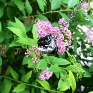 obsidian crystal wire wrapped necklace